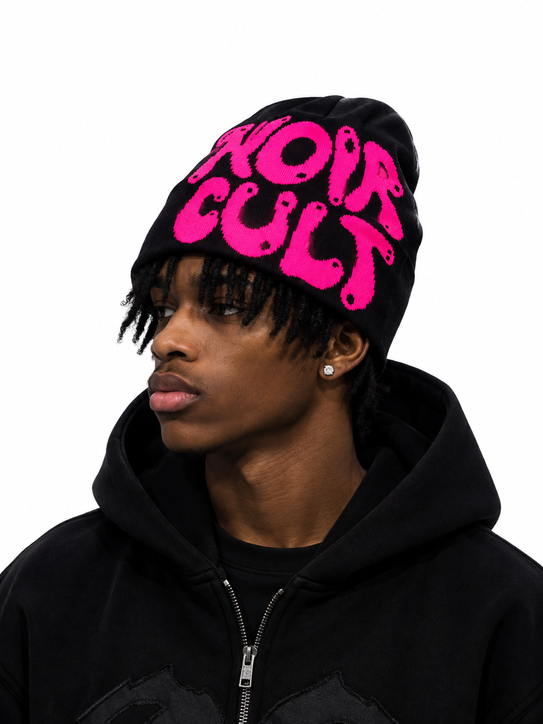 BLACK PINK JACQUARD BEANIE