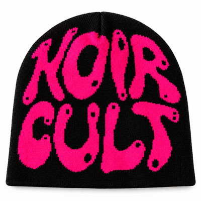 BLACK PINK JACQUARD BEANIE