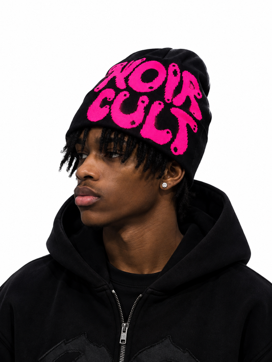 BLACK PINK JACQUARD BEANIE